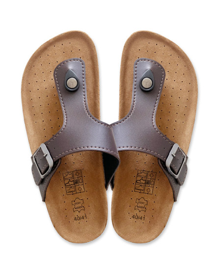 Leder Flip Flops Herren mit Fußbett