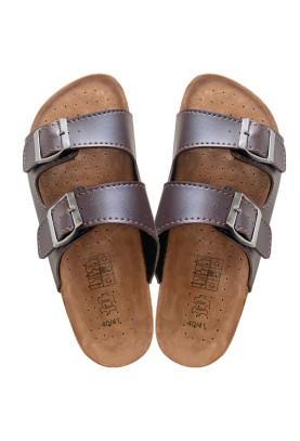 Leather & Cork Cinnamon Sandals Dark Brown