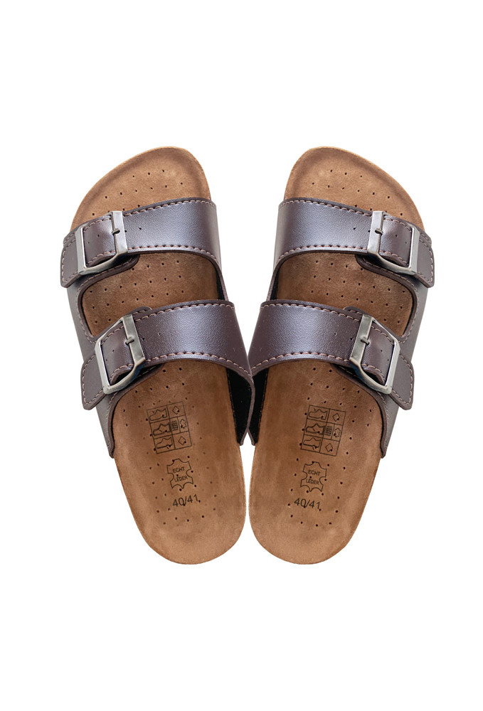 Leder Kork Sandalen Braun