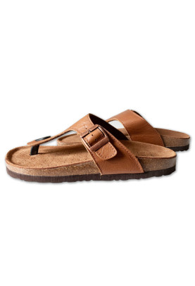 Leder Flip Flops in Hellbraun