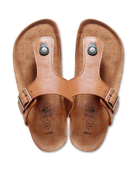 Hellbraune Leder Flip Flops