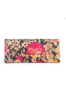 Cork sunglasses case with flower design