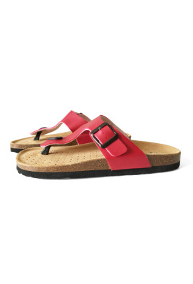 Hausschuhe Flip Flops aus Leder und Kork