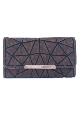 Dark brown women's cork wallet